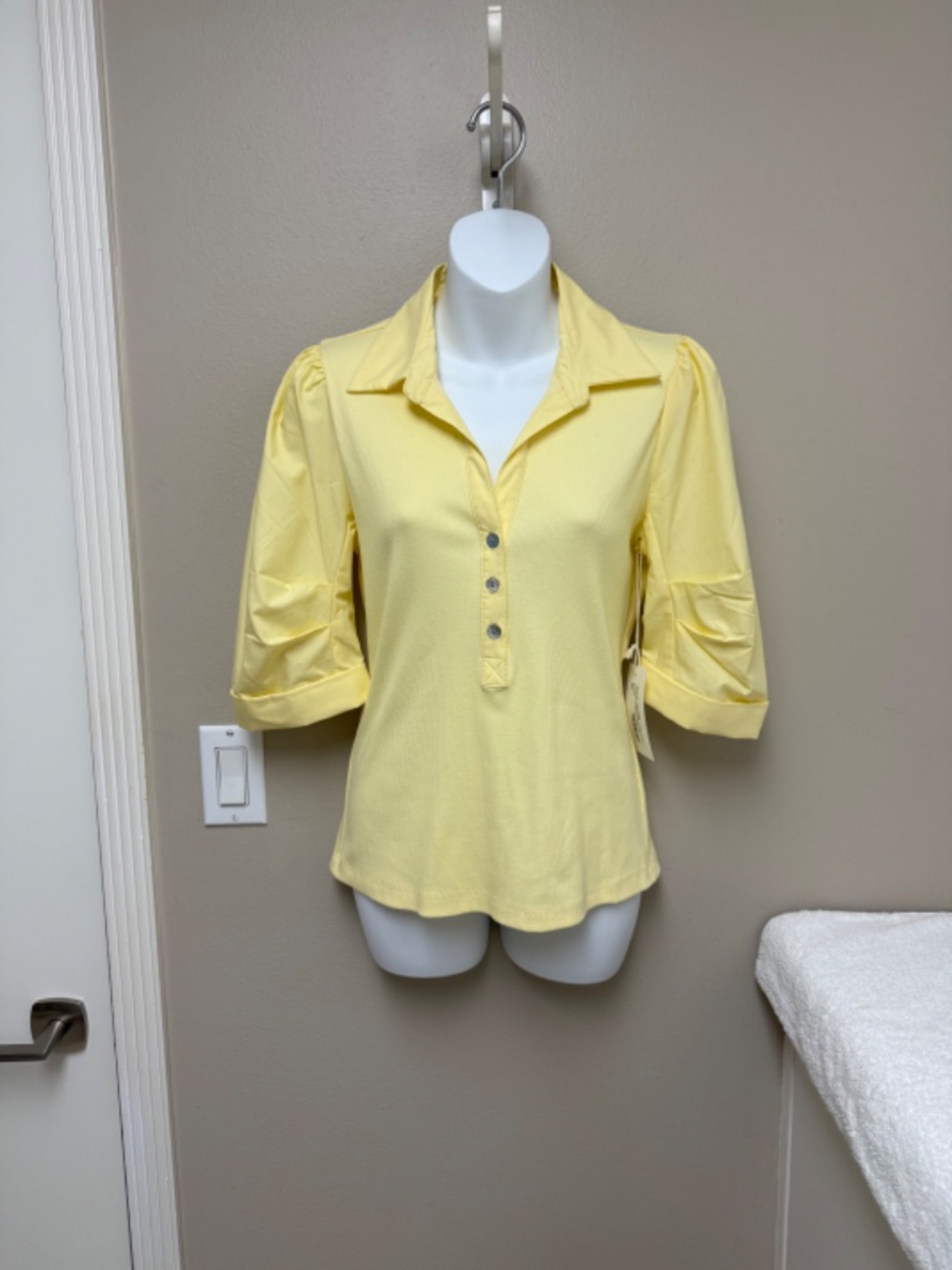 NEW! Fifteen Twenty Camden Puff Sleeve Top Banana Yellow Size XS - $180